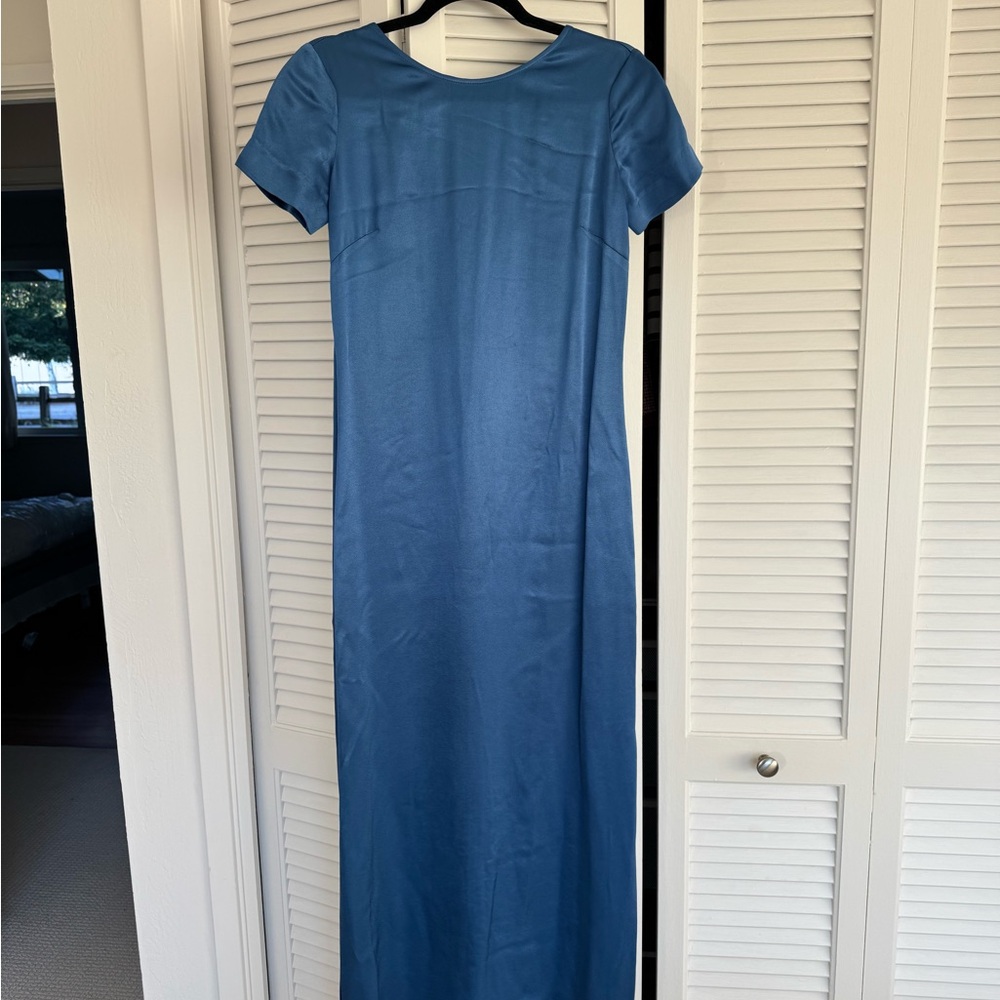 STAUD Silk Classic Blue Maxi Dress